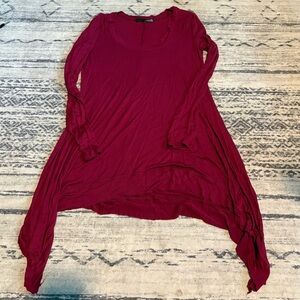 Flowy Burgundy Long Sleeve Top